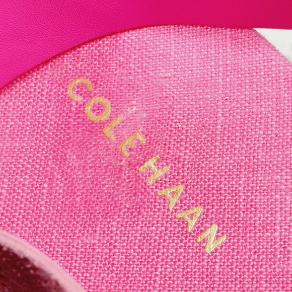 New Cole Haan Crystal Pink Fuschia Wedge Sandals V254 - Picture 10 of 14